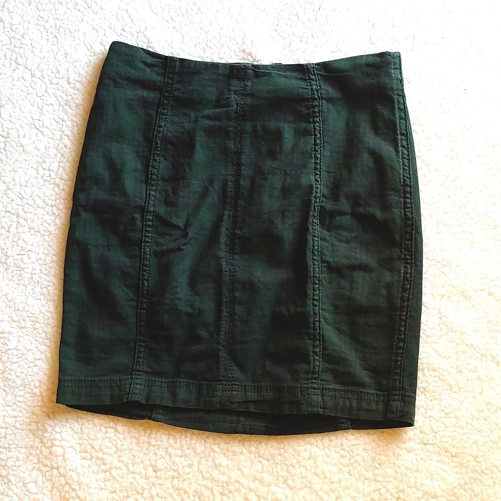 Free People Mini Skirt Navy/Green Plaid Size 0